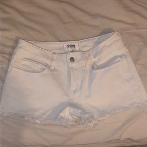 White denim shorts